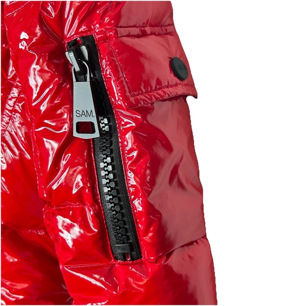 SAM. Freestyle Down Puffer Jacket XS Gorp Ski Quilted Outdoor Glossy Zip Cherry - Picture 10 of 12